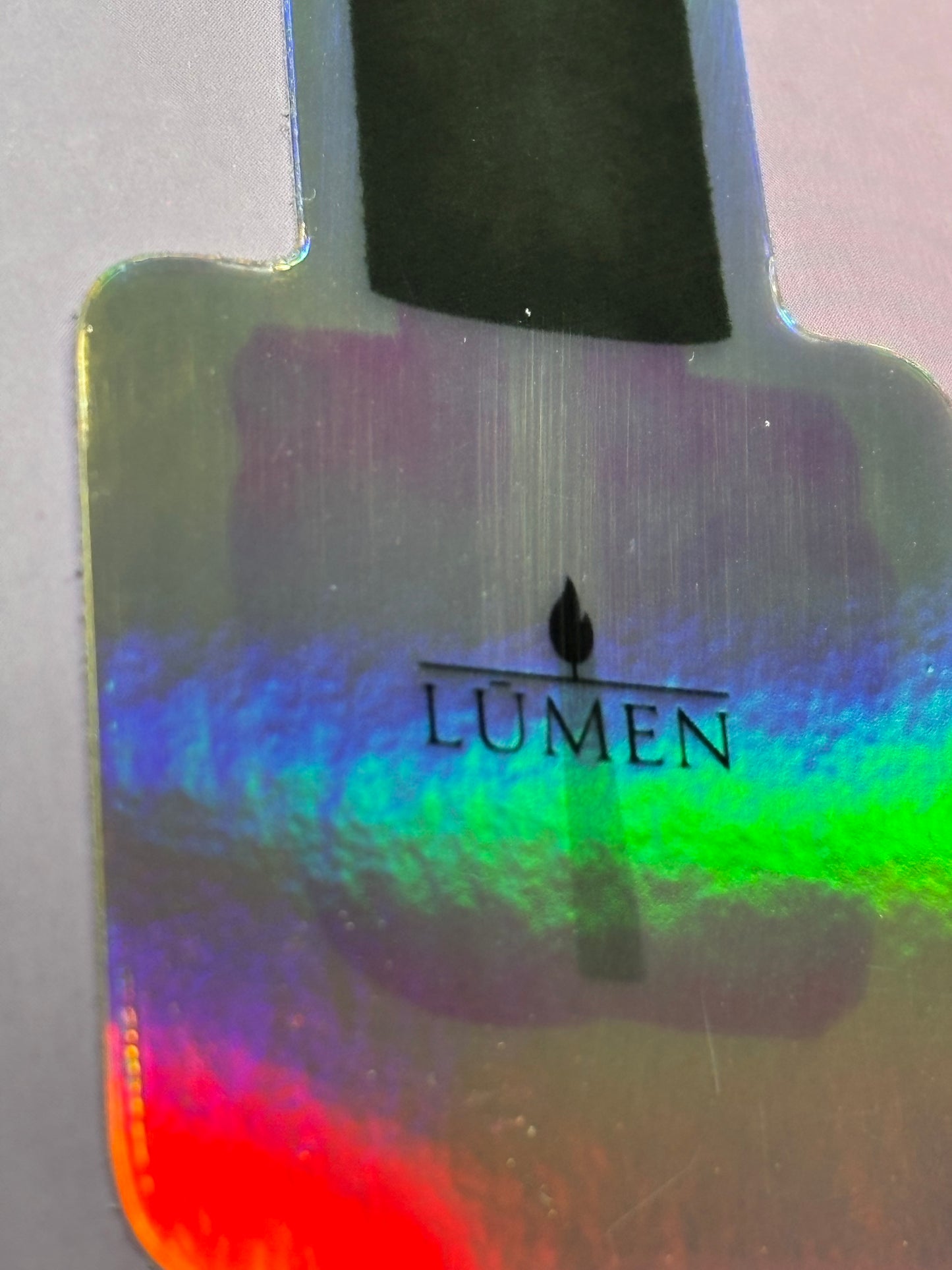 Holographic LŪMEN collectors bottle sticker